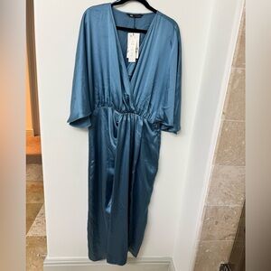 NWT Zara Satin Effect Midi Dress